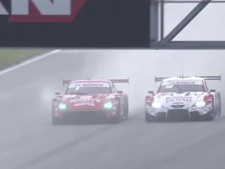 Super GT 富士站,Nissan vs Toyota,湿地轮对轮,线路、刹车点,干净的较量。via.motorsporttv#赛车 #superGt #雨战 #抖音汽车 #丰田