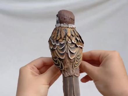 你敢相信这是用纸做的麻雀吗?精品手工艺品教程来了#手工diy #废物利用变废为宝