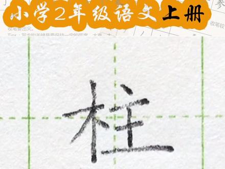 小学二年级语文上册生字“柱”#练字#写字#二年级 #硬笔@抖音小助手 一起练字吧