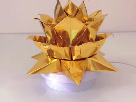 祈福莲花,16张折叠,折纸教程#折纸教程 #一学就会 #做手工我是认真的 #愿所求皆所愿 #简单易学的折纸教程