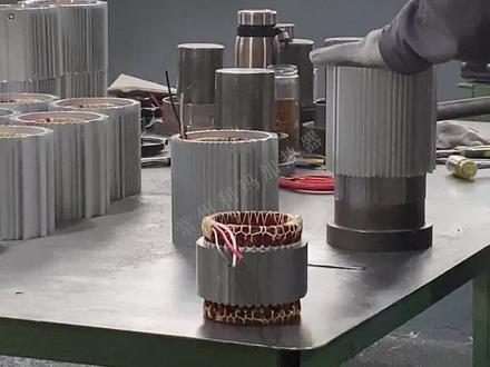 只需三步,轻松电机定子装配#电机定子外壳安装#铝制电机壳热套