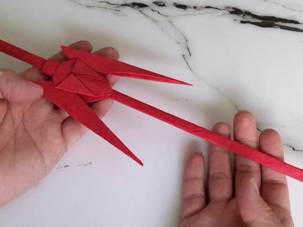 折纸教程:一把宝剑,炫酷长剑,完成每个男孩的武侠梦好玩不伤人