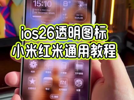 ios26上的透明图标小米17pro也能用了?小米红米手机完整版通用教程来了#玩机技巧 #小米17pro #ios26图标 #小米玩机技巧 #抖音生活观察计划
