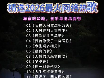 音乐抖音热歌2026最火#创作者中心 #新歌上线 #2026年最火歌曲 #适合做BGM的歌 #最红伤感情歌30首