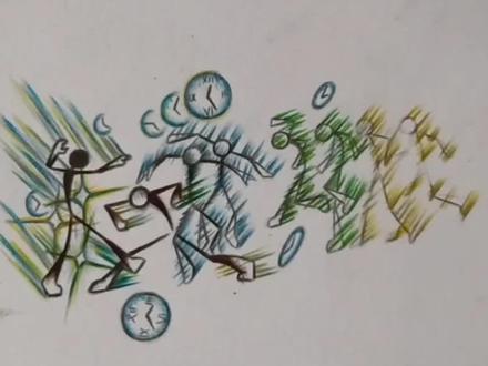 如何绘制融合拳头、时间、巨人、闪电元素的火柴人 #画画 #艺术 #教程 #绘画 #抽象