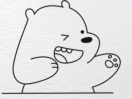 #简笔画 教你画可爱的小白熊