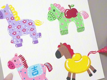 教你用各种形状画马🐴一起来试试吧~ #画画 #手绘 #丙烯马克笔 #跟着抖音学画画 #一学就会的简笔画