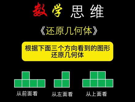 还原几何体问题,只要三步 #还原几何体 #三视图 #数学思维 #五年级下册数学 #家长收藏孩子受益
