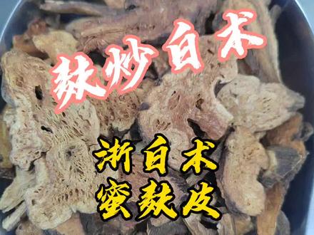用蜜麸皮炒浙白术,香气四溢,气味非常好。蜜炙后缓了燥性。
用麦麸比较好理解,传统上多这么炮制。至于为什么用蜂蜜,不同人有不同看法,视频按标准收载的方法来,供交流经验。#中药材 #中药炮制#白术