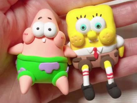 超轻黏土教程-海绵宝宝和派大星#超轻粘土 #我的手工作品 #超轻黏土手工 #超轻粘土 #手工diy #粘土教程 #海绵宝宝 #派大星 #海绵宝宝和派大星