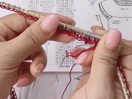 炊烟1,育克图解解说,第一行排花样,这件针法简单#棒针编织