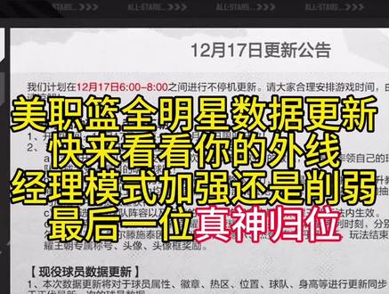 美职篮全明星球员数据更新(外线篇)-经理模式#创作人计划 #游戏2k #美职篮全明星数据更新 #经理模式 #抖音推广