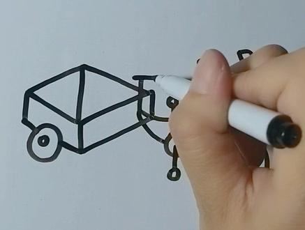 三轮车简笔画,一学就会#画画 #手绘