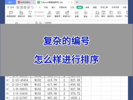 WPS Excel:复杂的编号,该怎么样进行排序?#excel #wps #办公技巧 #电脑 #干货分享