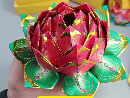 九色莲花折纸教程 #文化传承 #民俗文化 #祭祖 #祈福 #自媒体创业