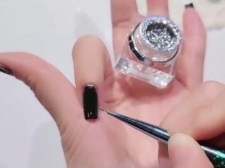 #创作灵感 黑色#星光粉美甲 #网红毛呢粉 2023年爆款#闪粉饰品 #指甲装饰砂糖雪绒粉