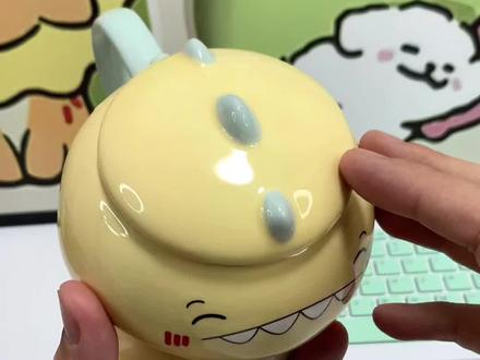 谁用谁可爱! Q萌小恐龙马克杯,手感舒适,450ml大容量,带勺带勺,性价比拉满!#情侣水杯 #可爱恐龙杯 #平价好物 #好东西晒点大会 #313晒一晒