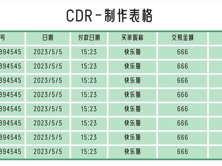 CDR-快速制作表格