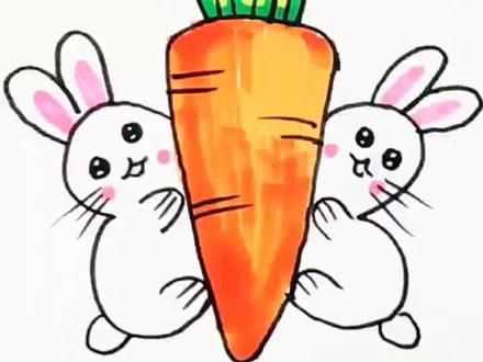 3到6岁创意儿童画小白兔,亲子简笔画小动物手绘画教程!#一学就会的简笔画 #动物世界 #画画 #简笔画 #一起学画画