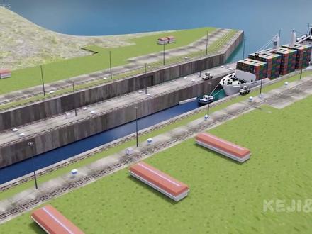 土木工程奇迹!巴拿马运河的建造过程以及通行原理#科普 #巴拿马运河 #土木工程 #3D动画 #工作原理