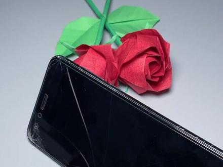 手机支架折纸,不用的时候折叠起来夹在书本里面。#折纸 #手工