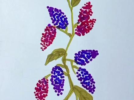 用小点点画桑葚吧#一起学画画 #一学就会系列 #画画 #亲子 #创作灵感