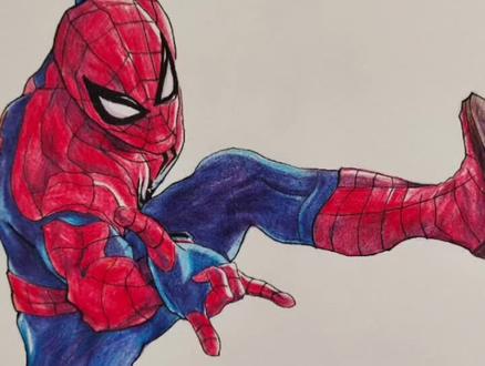 手绘彩铅蜘蛛侠,超简单入门,一学就会系列
#手绘彩铅画