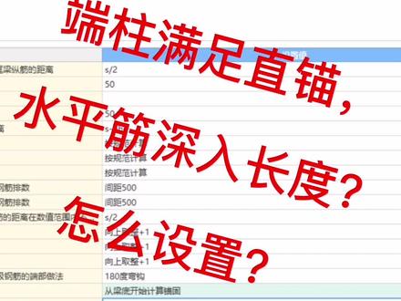 剪力墙中端柱满足直锚时水平筋深入端柱的长度如何设置#工程造价干货 #广联达算量 #知识分享 #钢筋计算设置 @DOU+上热门