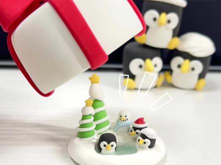 粘土教程|是简单可爱的企鹅#粘土 #手工 #教程 #圣诞节
