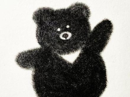 削两堆铅笔粉末画小熊~ #沉浸式画画 #解压 #想画就画