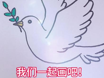 跟我一起画和平鸽吧!#简笔画 #育儿简笔画 #一起学画画 #一学就会系列 #和平鸽简笔画