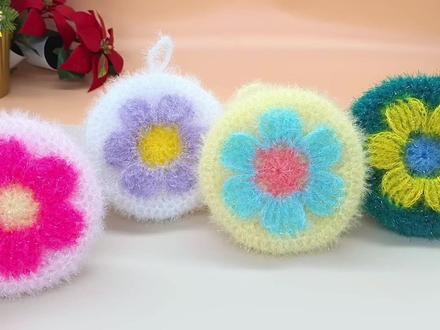 第111集 | 钩针洗碗巾 꽃호빵 수세미뜨기