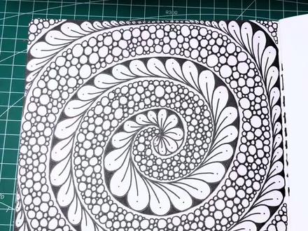 第728幅梦幻泡泡螺旋小花瓣线描画禅绕画 #治愈系 #解压 #手绘 #绘画教程 #画画