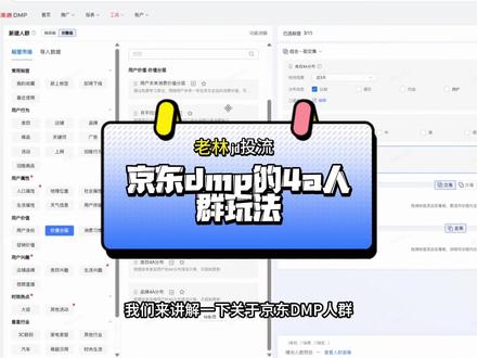 京东店铺推广,dmp的4a人群怎么玩。#京东运营 #京东推广 #京东快车 #京东代运营 #京东运营实操