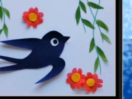 春天来了,做个小燕子的布贴画吧,春天真是一个生机勃勃,充满了希望的季节!愿我们所有人新的希望,从现在开始#创意儿童美术 #亲子手工制作 #布艺diy手工