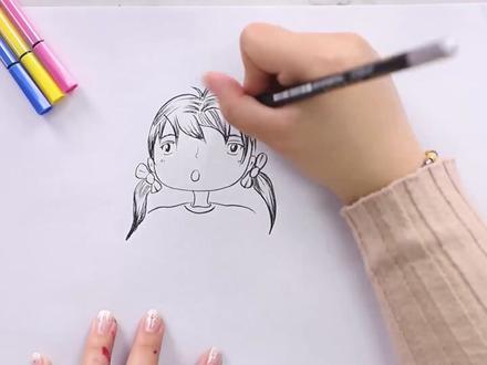 二次元少女铅笔画步骤