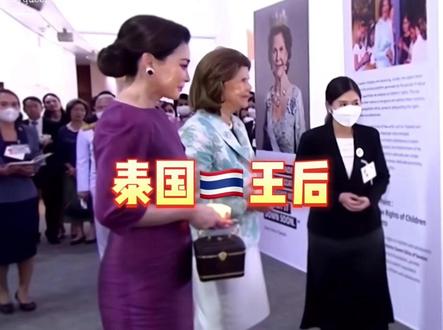 苏提达王后和瑞典王后出席儿童保护会议,苏提达气质真好#泰国#皇室