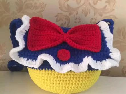 白雪公主包,蝴蝶结教程#钩织教程 #我的手工作品