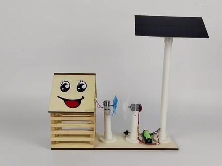 太阳能风能发电小屋教程#diy科技小制作 #小发明 #人人都可以diy的大玩具