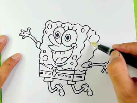 海绵宝宝的正确画法,你学会了吗?#蔡余玲老师艺术课 #简笔画 #少儿美术教育 #创作灵感