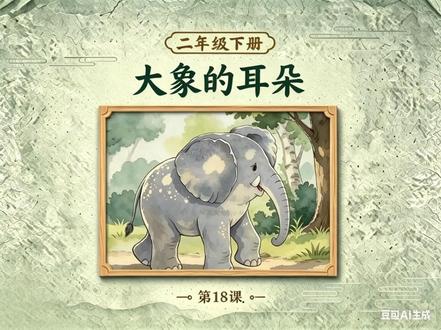 第18课,二年级语文下册《大象的耳朵》课文朗读预习动画#二年级语文 #二年级语文下册 #大象的耳朵 #课文朗读