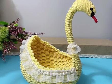 这个天鹅咋样!🥳🥳🥳手工编织天鹅收纳框教程来啦#手工编织 #手工天鹅 #创意手工