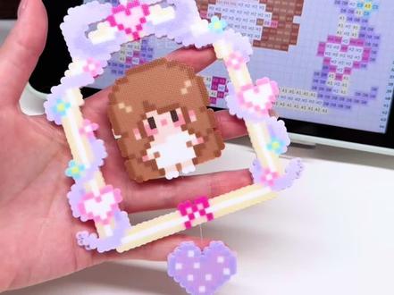 把露思做成悬浮拼豆挂件❗️超简单 #赵露思 #拼豆 #赵露思拼豆