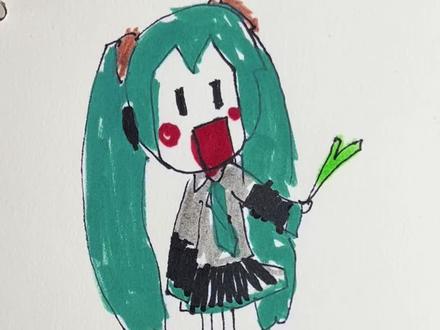 妹妹画的初音未来VS哥哥画的初音未来 #初音未来角色 #初音角色 #画画#一起学画画#画渣日常