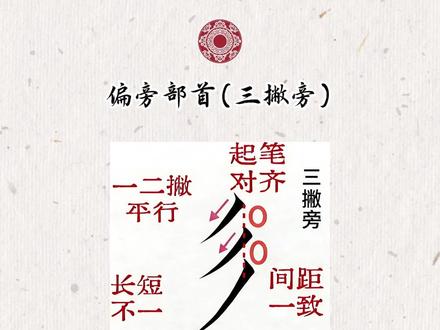 偏旁部首“三撇旁”的书写技法,记住这几点,轻松写好三撇旁的字 #偏旁部首 #三撇旁 #规范字教学 #硬笔书法 #铅笔字