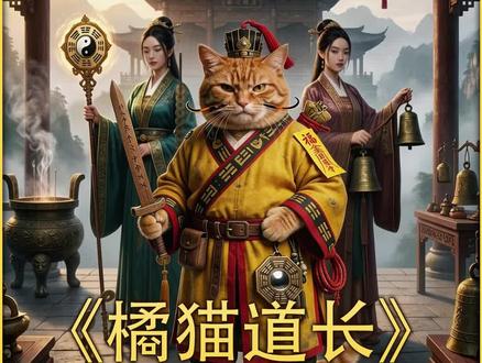 橘猫道长,#AI电影 #橘猫 #僵尸道长