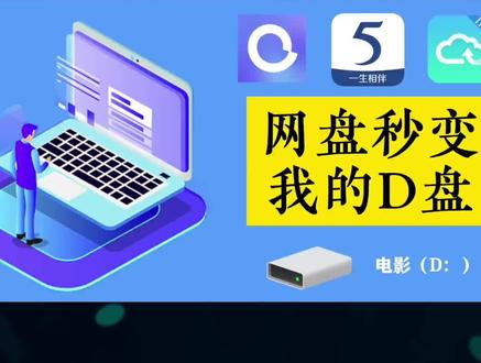 教你一招,网盘秒变我的D盘,电影随时看 #网盘 #电脑知识