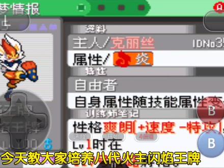 究极绿宝石5.4八代火主闪焰王牌培养方案 #日常水视频 #一起玩游戏 #游戏 #究极绿宝石5