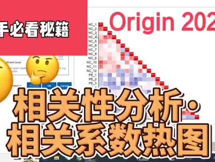 教你用origin来做相关系数热图(相关性分析)#相关性分析 #热图 #相关系数 #科研 #SCI #生信分析