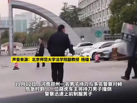 专家评路虎车主挺身而出,撞倒持刀男子:制止不法侵害行为,属于正当防卫,“我国法律支持、鼓励这种见义勇为的行为 ”